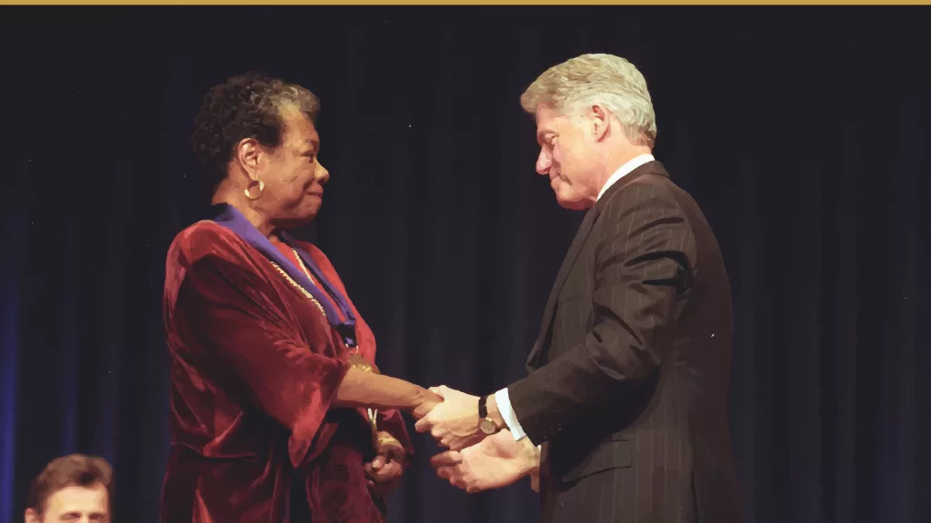 Dr. Maya Angelou with President Bill Clinton